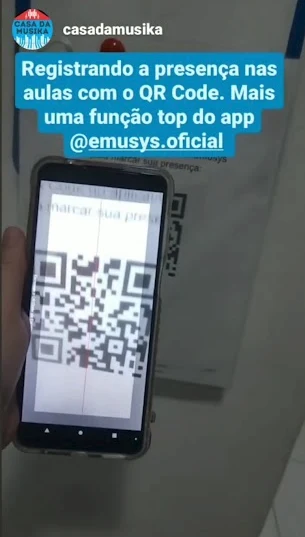 Story de escola de música divulgando o app da Emusys para os alunos